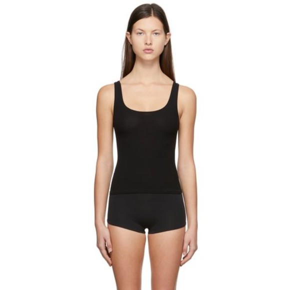 SKIMS Black Soft Lounge Ribbed Tank Top in Onyx